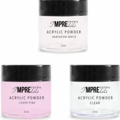 GUAPÀ® Acryl Poeder Color Set Van 3 Kleuren - Voor Het Maken Van Nagelverlenging En Acryl Nagels