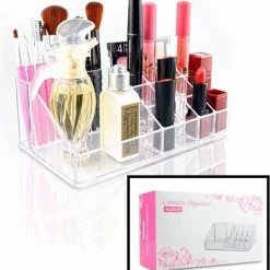 Merkloos Decopatent Make Up Organizer Met 16 Vakken - Makeup Organizer Transparant - Sieraden - Make-up - Cosmetica - Tafel - Opbergdoos