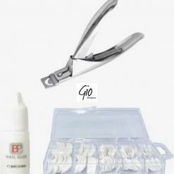 ISO Products Nageltips French Manicure Voordeel Set - French Manicure Tips + Nagellijm 3ML + Tipknipper - Professionele Markt