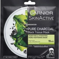 Garnier Skinactive Face Pure Charcoal Zwart Sheet Gezichtsmasker - 20 Stuks - Voordeelverpakking -L’Oréal Paris SHOP 550x592 2
