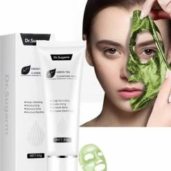 Merkloos Dr Sugram Groene Thee Gezichtsmasker - 100 % Vegan - Verwijderd Mee-eters - Acne - Anti Rimpels - Vitamine A,C,E