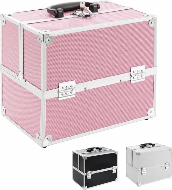 AREBOS Cosmeticakoffer Beauty Case Multikoffer 15 L Roze 12 AREBOS Cosmeticakoffer Beauty Case Multikoffer 15 L Roze - Afbeelding 12