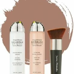 Magic Minerals AirBrush Foundation 3-delige Set By Jerome Alexander – Medium/Dark – Foundation En LiquidSilk Airbrush Primer Kit – Met Gratis Kabuki Kwast - Make-up Met Een Natuurlijke Dekking -L’Oréal Paris SHOP 550x612 6