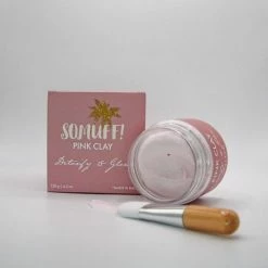 Somuff! MAGAZIJN OPRUIMING ! Pink Clay Mask 120gr Incl. Maskerkwastje | Ontgift De Huid En Verfijnt De Pori N
