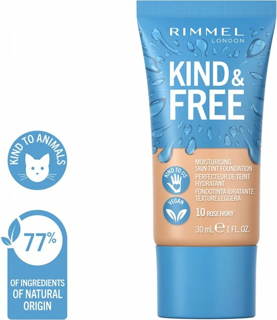 Rimmel London KIND & FREE Vegan Foundation 010 Rose Ivory 3 Rimmel London KIND & FREE Vegan Foundation 010 Rose Ivory - Afbeelding 3
