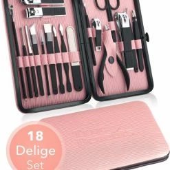 Manicure Pedicure Set – 18 Delig Rvs Met Etui – Nagelknipper | TrueBenefits