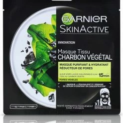 Garnier Skinactive Face Pure Charcoal Zwart Sheet Gezichtsmasker - 20 Stuks - Voordeelverpakking