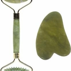 Verbeterde Deluxe Jade Roller + Gua Sha - Anti Rimpels - Gezicht Massage - ODaani