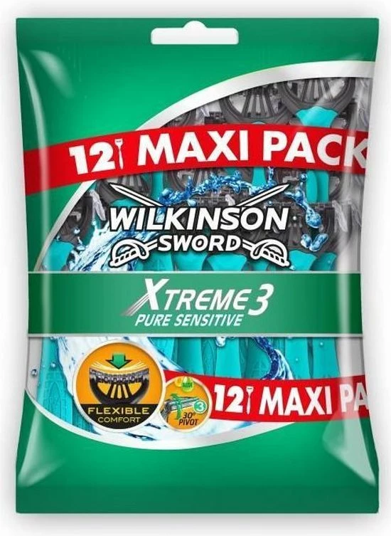 Wilkinson Sword - Xtreme3 Pure Sensitive ( 12 Ks ) - Jednorázový Holicí Strojek Pro Muže 1 Wilkinson Sword - Xtreme3 Pure Sensitive ( 12 Ks ) - Jednorázový Holicí Strojek Pro Muže
