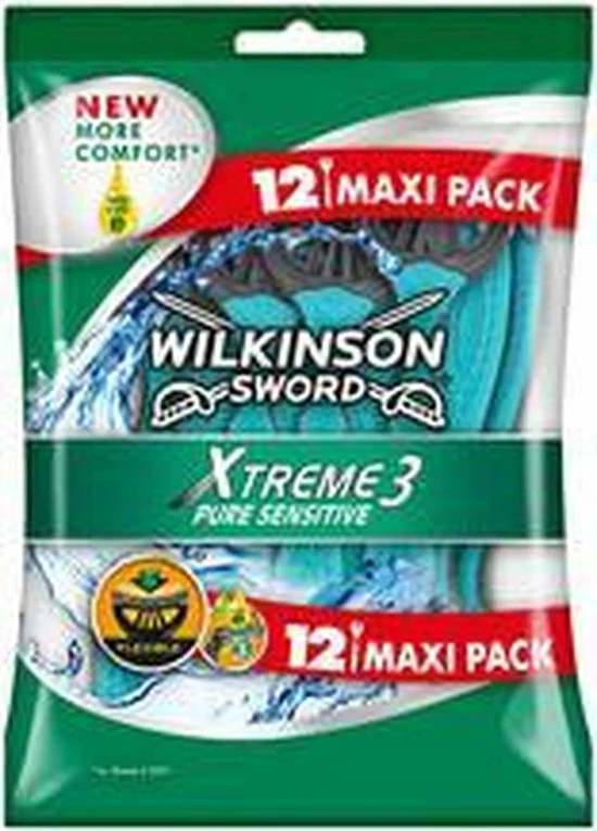Wilkinson Sword - Xtreme3 Pure Sensitive ( 12 Ks ) - Jednorázový Holicí Strojek Pro Muže 2 Wilkinson Sword - Xtreme3 Pure Sensitive ( 12 Ks ) - Jednorázový Holicí Strojek Pro Muže - Afbeelding 2
