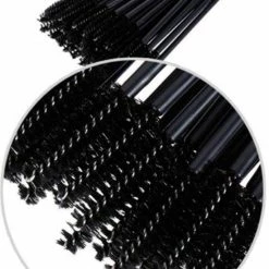HMQ Beauty Wegwerp Wimper En Wenkbrauw Borsteltje - Make Up Borstel - Wenkbrauw Borstel - Diep Zwart 25 Stuks