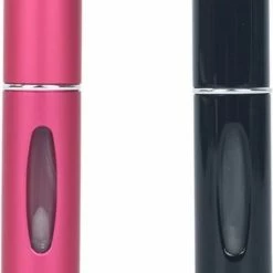 Fb Parfum Mini Hervulbare Parfum Fles Spray Draagbare Fles Verstuiver Fles Reizen - 2pack Zwart En Roos
